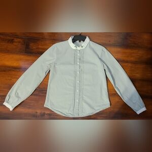 Light Green/grey Cotton Button Down Embroidered Neck Kaxuyiiy Brand Size M